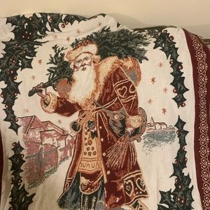 Goodwin Weavers Tapestry Blanket Throw Christmas Tree Santa Topper Gifts 64x 43
